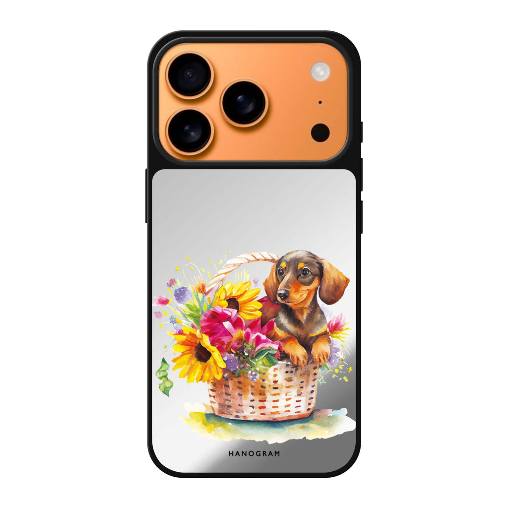 Floral & Dog spring dog flower animal iPhone 17 Pro Max mirror case