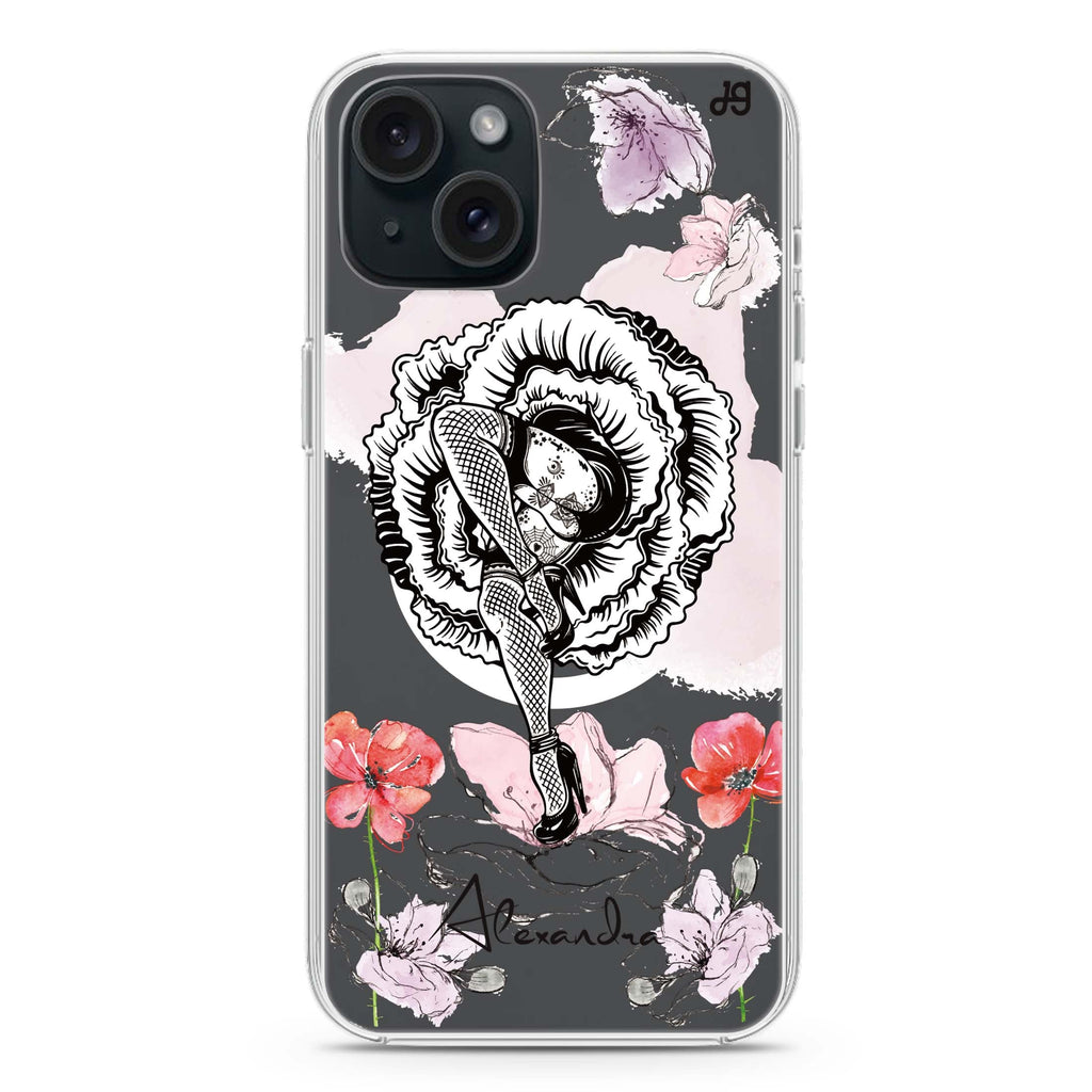 Dancing Flora iPhone 15 Plus MagSafe Compatible Ultra Clear Case