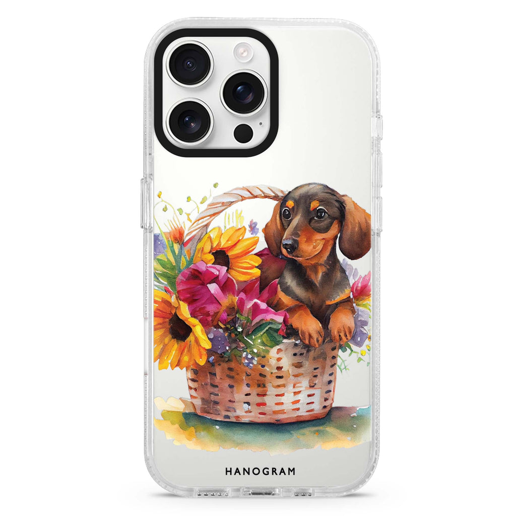 Floral & Dog iPhone 16 Pro & 16 Pro Max Case - Personalized and Stylish Protection