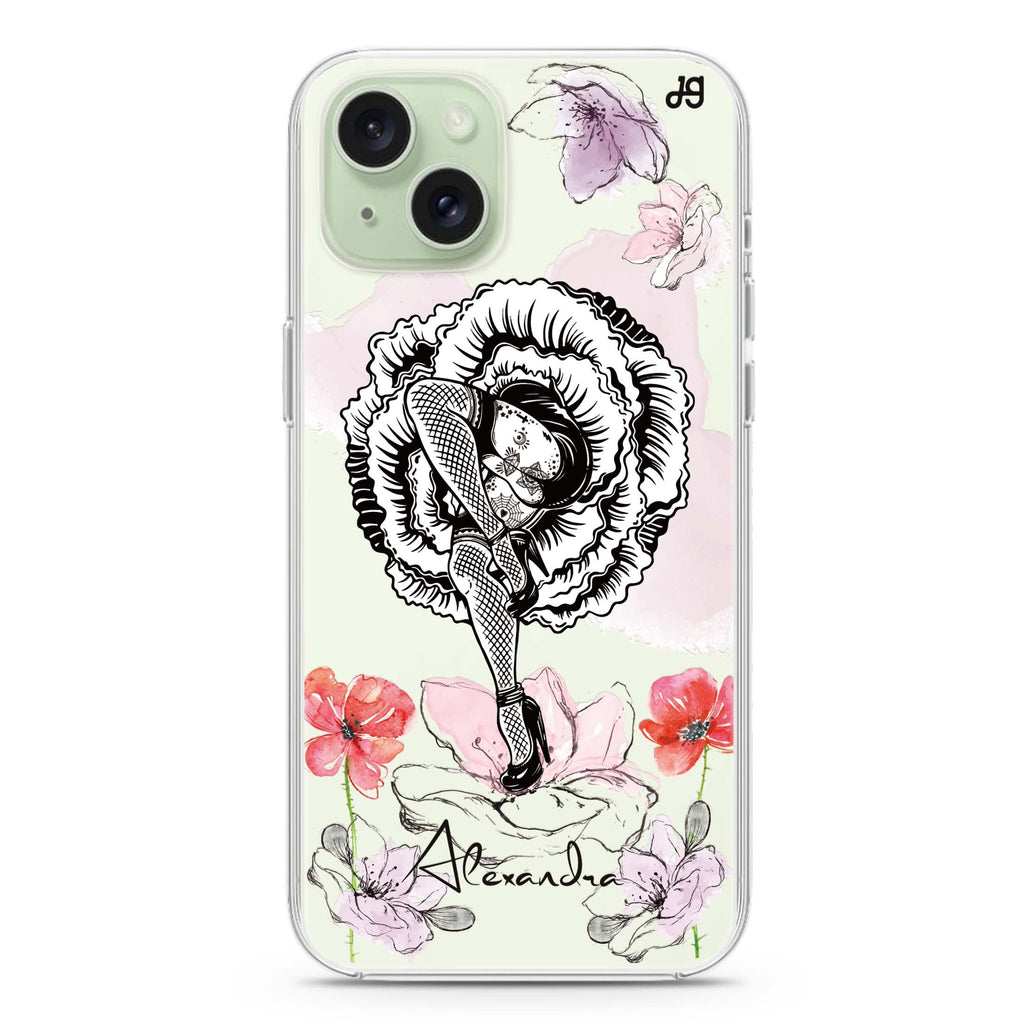 Dancing Flora iPhone 15 plus Ultra Clear Case