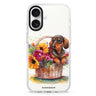 Floral & Dog MagSafe Compatible iPhone 16 Ultra Clear Case - Personalized and Stylish Protection