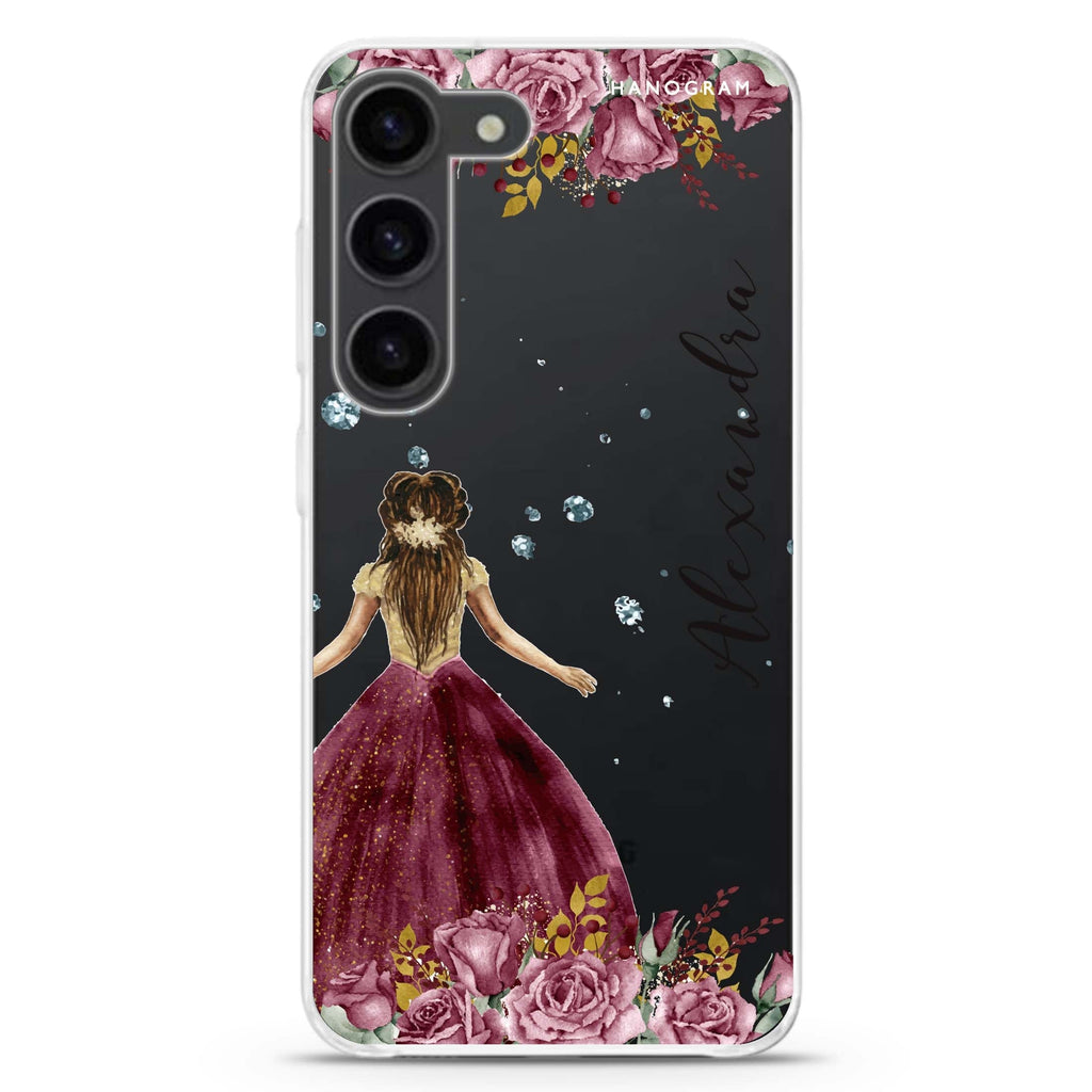 Princess In Garden personalized ultra-clear case for Samsung Galaxy S23/S22, front view