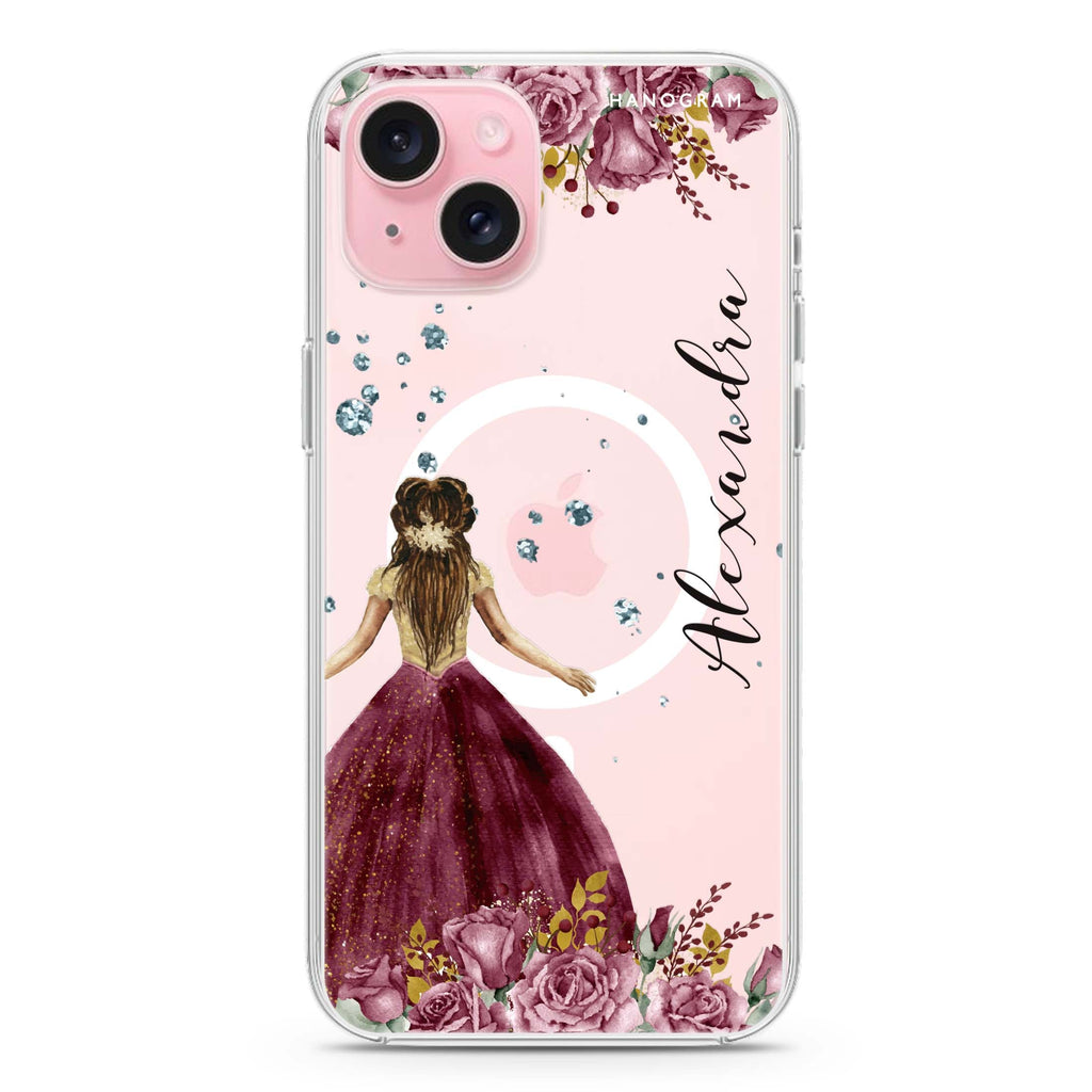 Princess In Garden iPhone 15 Plus MagSafe Compatible Ultra Clear Case