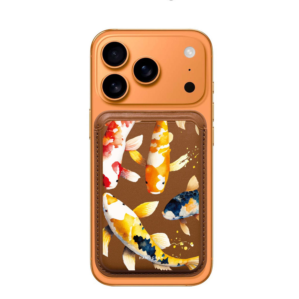 Koi Fish MagSafe wallet for iPhone, slim magnetic card holder, main view