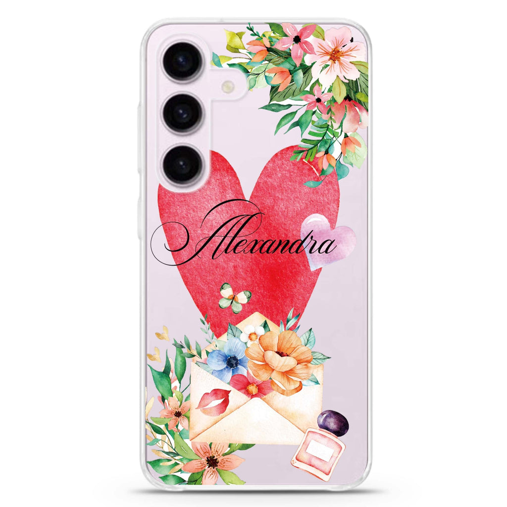 Floral Love Letter Galaxy A54 Ultra Clear Case