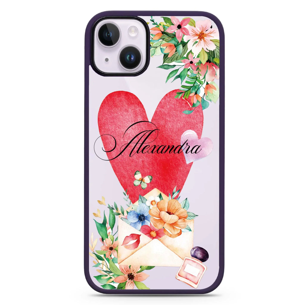Floral Love Letter iPhone 15 Plus Impact Guard Bumper Case