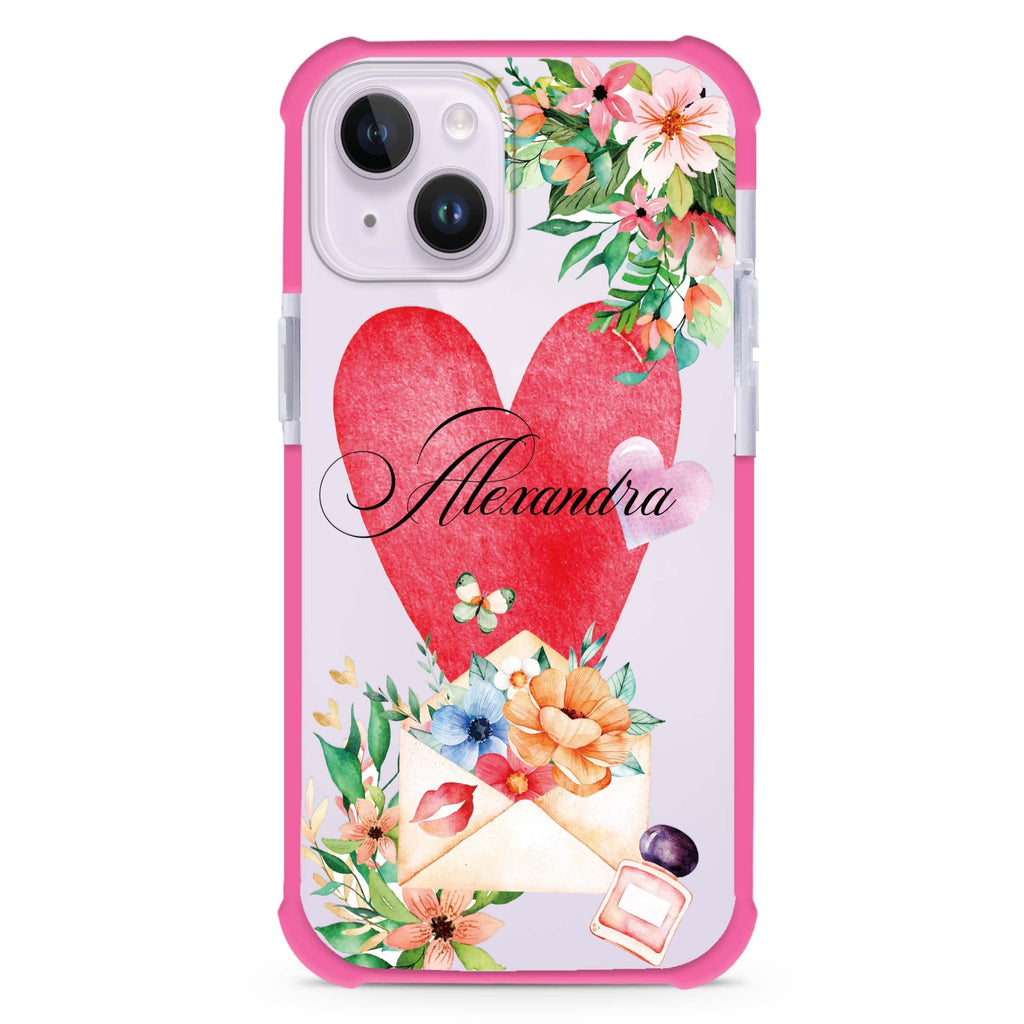 Floral Love Letter iPhone 15 Plus Ultra Shockproof Case
