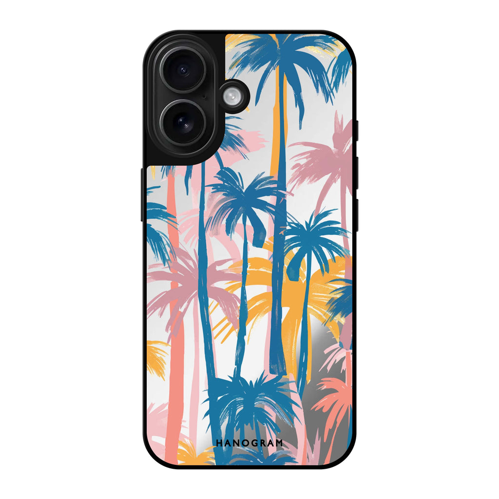Reflective iPhone 16 Mirror Case –Palm Paradise Design