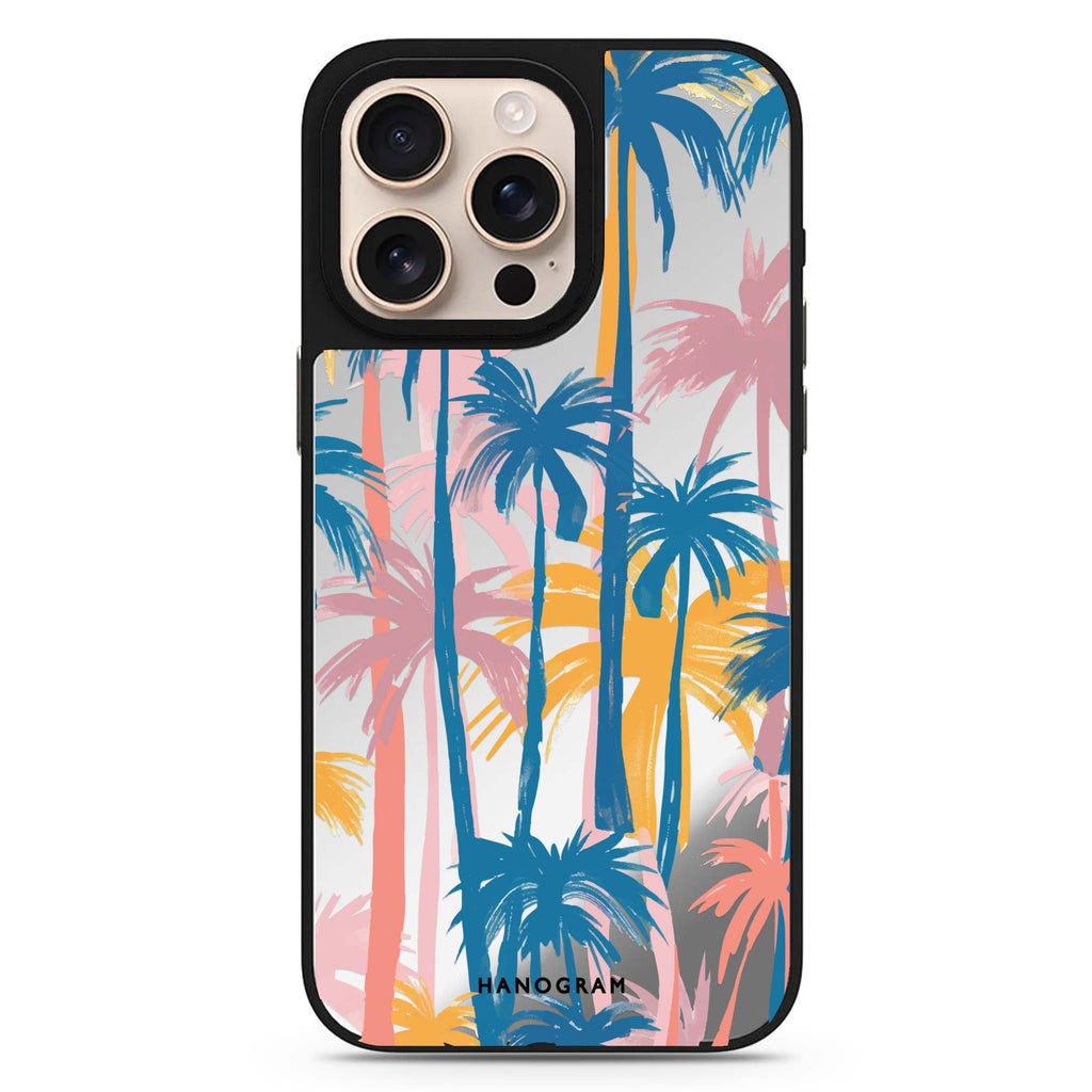 Palm Paradise sleek reflective design iPhone 16/15/14 Pro Max & Pro mirror case