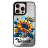 Sun-Kissed Petals personalized name romantic design iPhone 16/15/14 Pro Max & Pro mirror case