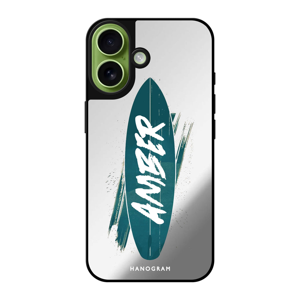 Reflective iPhone 16 Mirror Case –Surf's Up Design