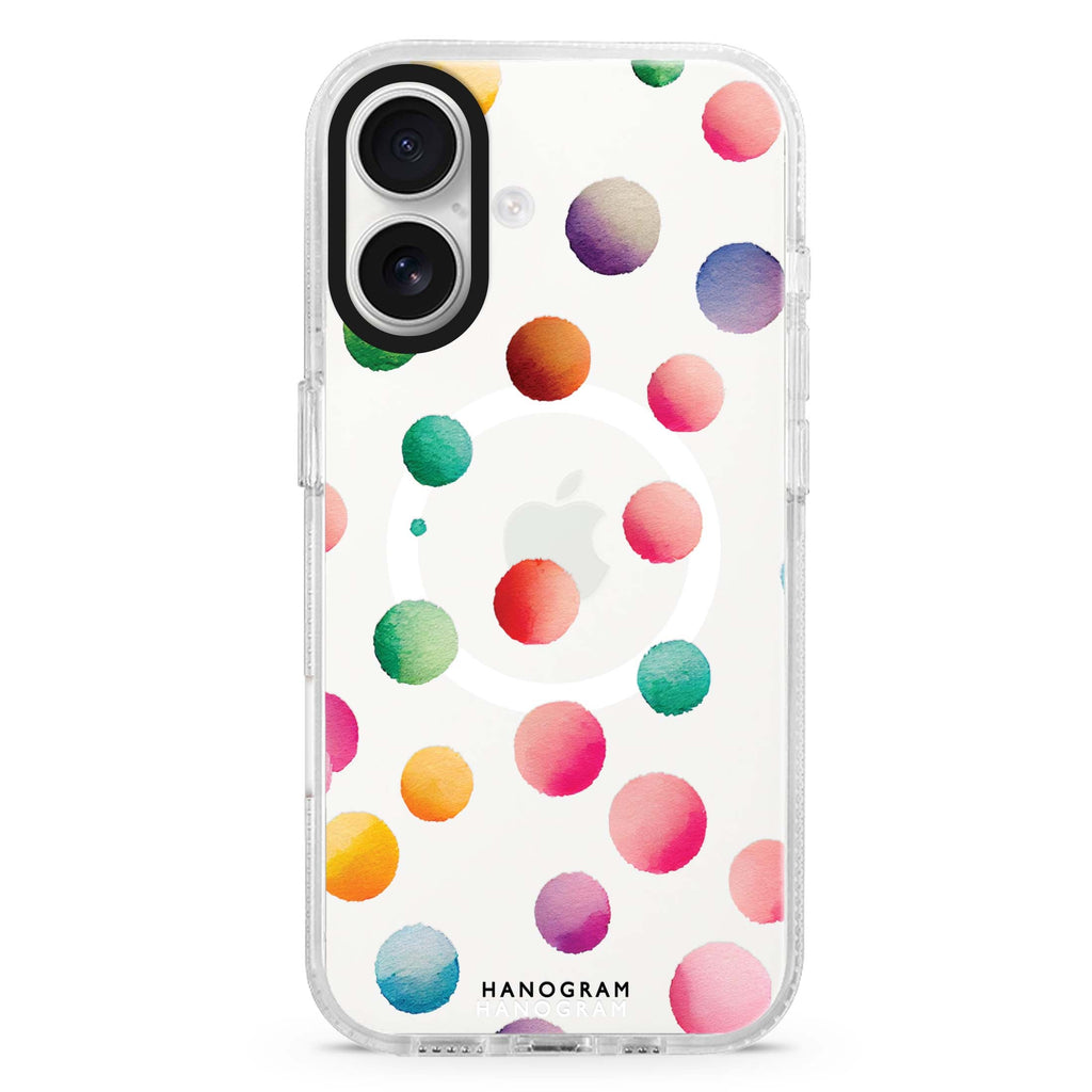 Watercolour Polka Dot MagSafe Compatible iPhone 16 Ultra Clear Case - Personalized and Stylish Protection