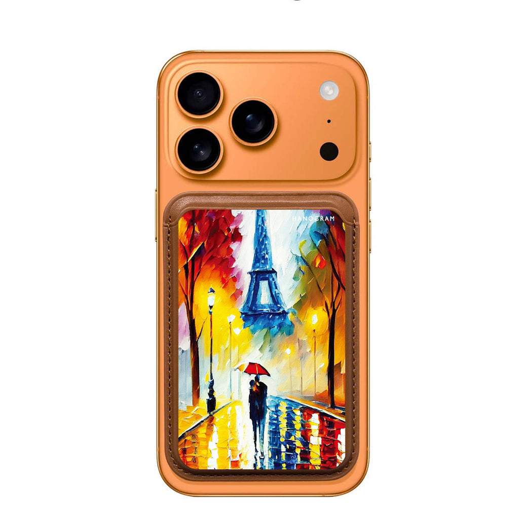 Romantic Paris MagSafe wallet for iPhone, slim magnetic card holder, main view