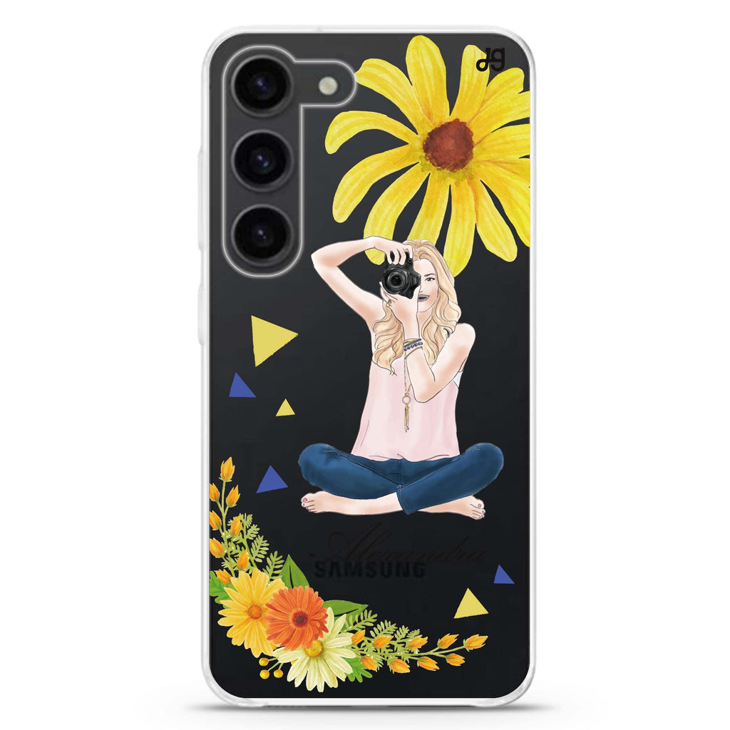Floral Photography II personalized ultra-clear case for Samsung Galaxy S23/S22, front view