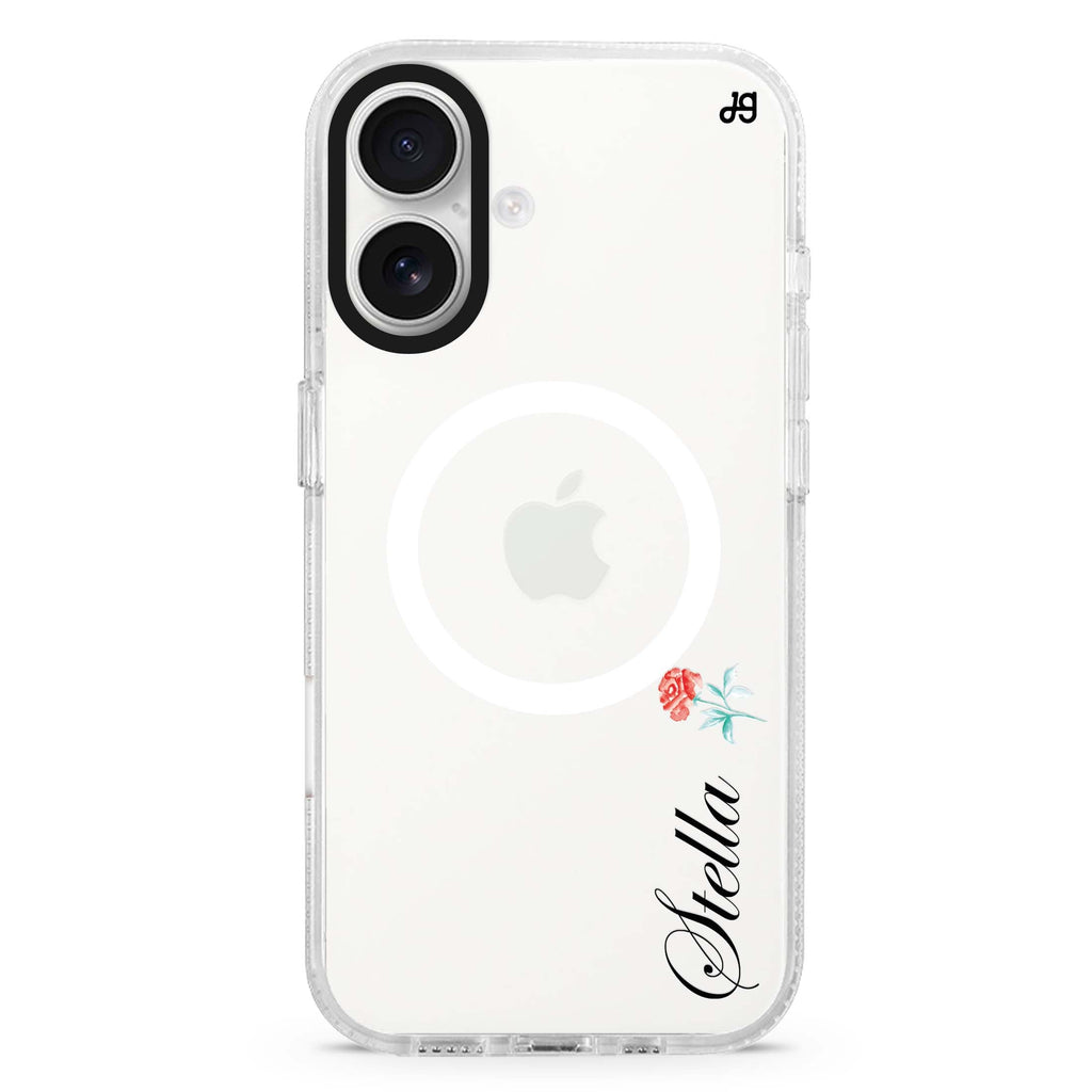 Little Flower II MagSafe Compatible iPhone 16 Ultra Clear Case - Personalized and Stylish Protection