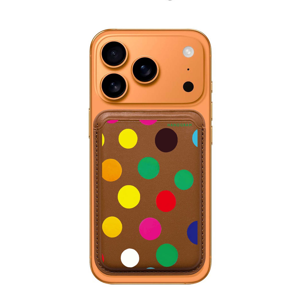 Polka Dot Pattern MagSafe wallet for iPhone, slim magnetic card holder, main view