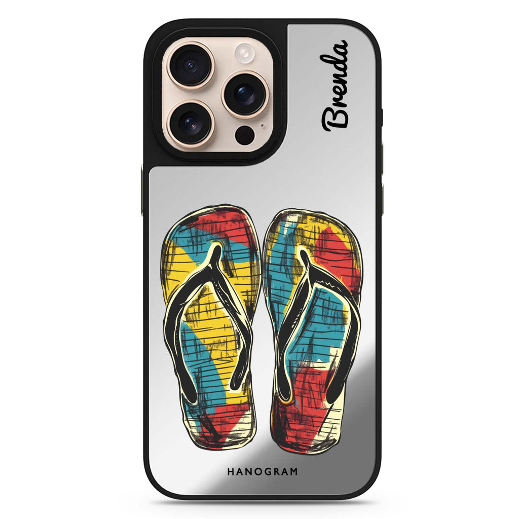 Sunny Steps personalized name celestial design iPhone 16/15/14 Pro Max & Pro mirror case