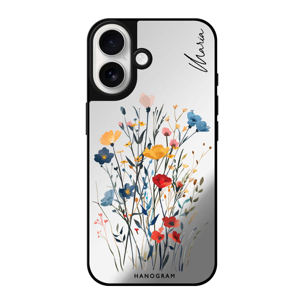 Reflective iPhone 16 Mirror Case –Garden Grace Design
