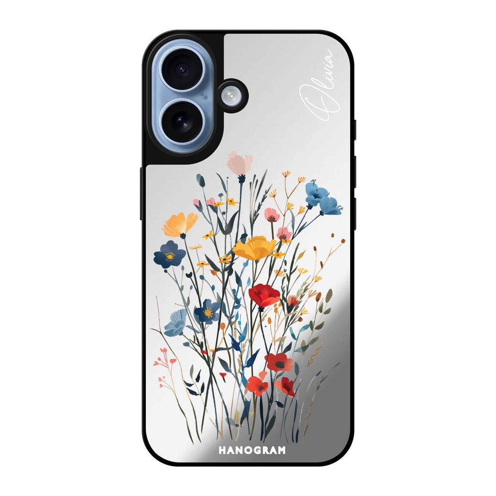 Reflective iPhone 16 Mirror Case –Garden Grace Design