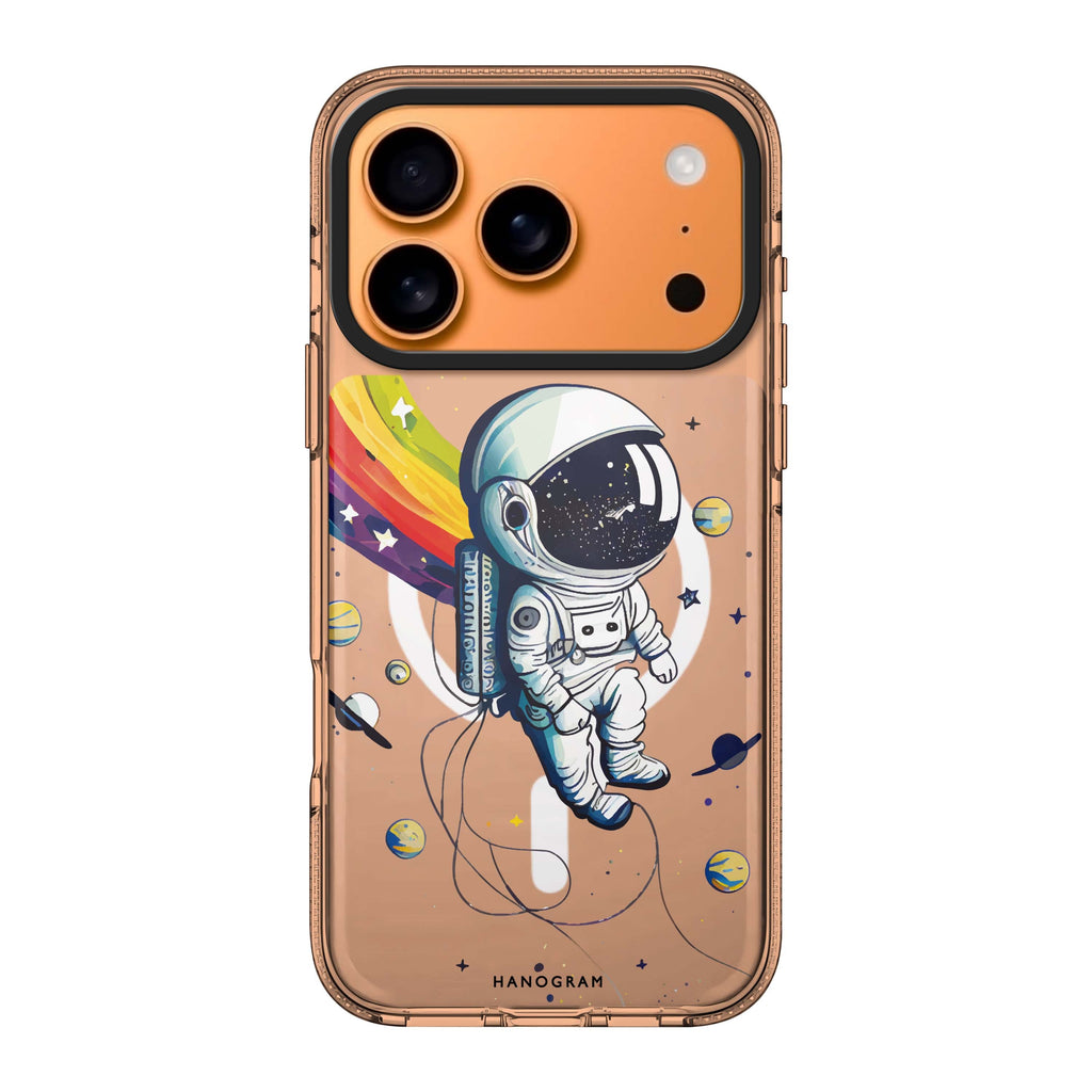 Astronaut in rainbow multicolor astronaut celestial bright iPhone 17 Pro Max ultra clear case