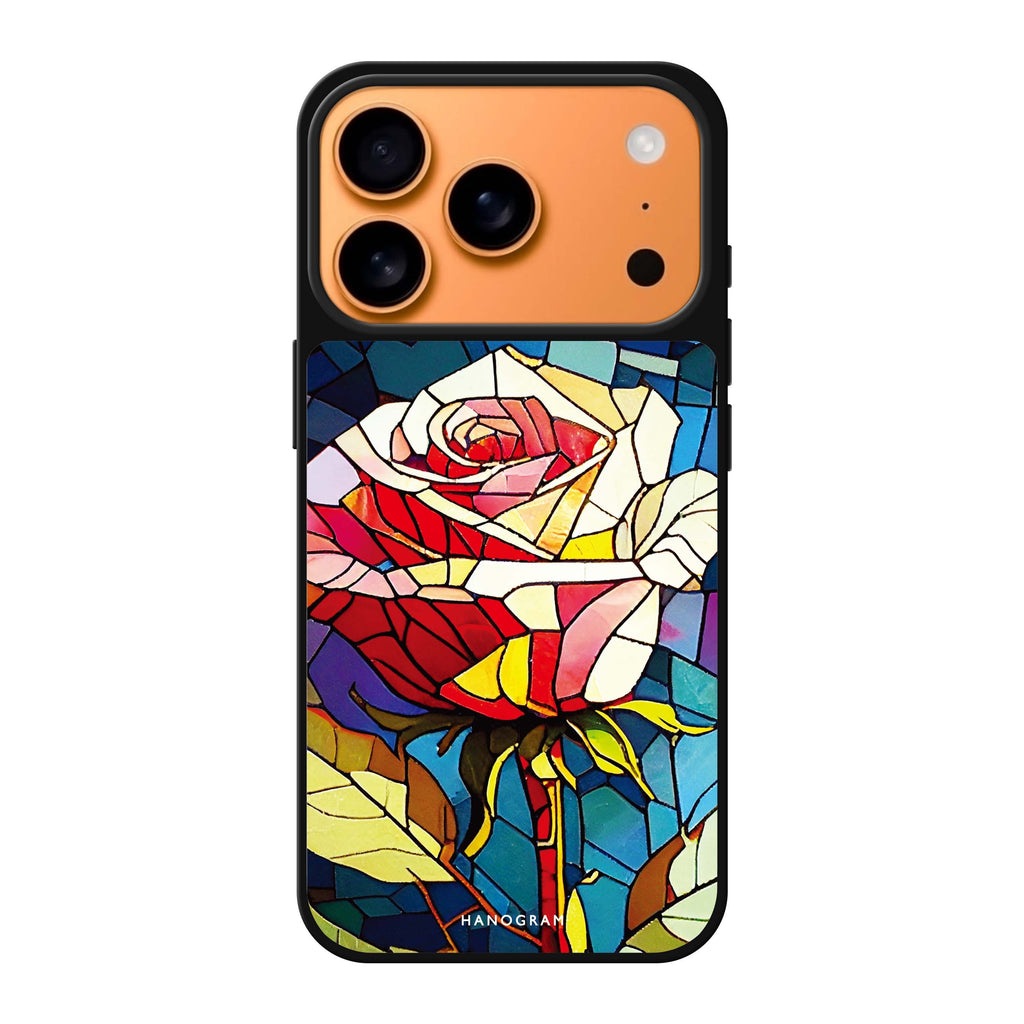 Rose Art pink flower abstract floral iPhone 17 Pro Max mirror case