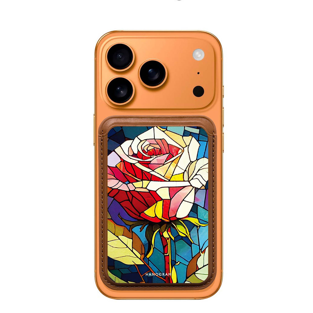 Rose Art MagSafe wallet for iPhone, slim magnetic card holder, main view