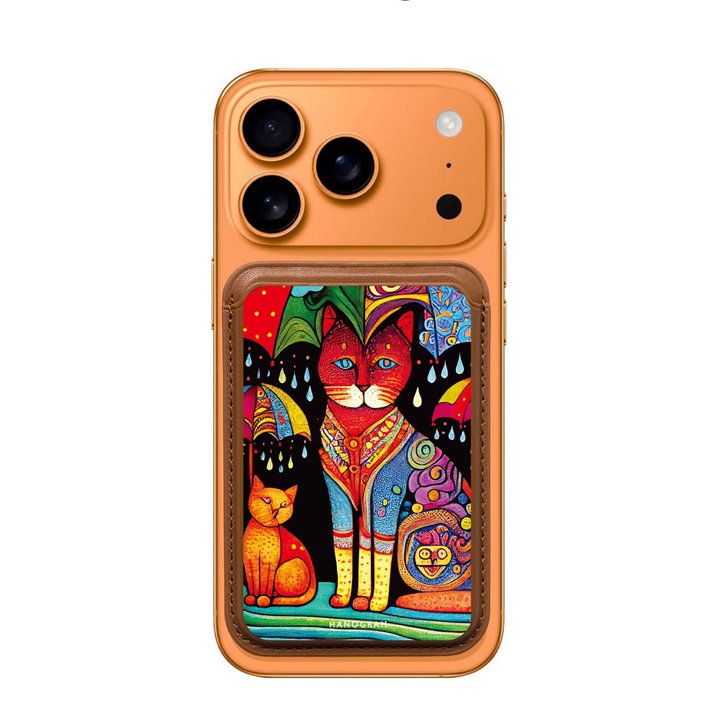 Raining Cat MagSafe wallet for iPhone, slim magnetic card holder, main view