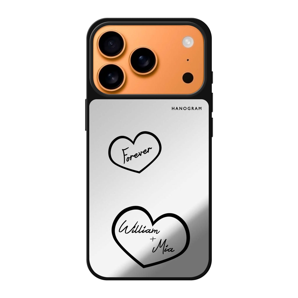 Sweet Heart II personalized name valentines heart romantic iPhone 17 Pro Max mirror case