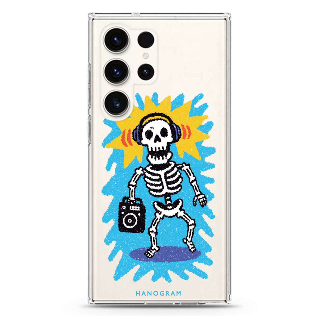 Retro Bones Samsung Galaxy S26/S25/S24/S23/S22 Ultra ultra clear case, transparent design, main view