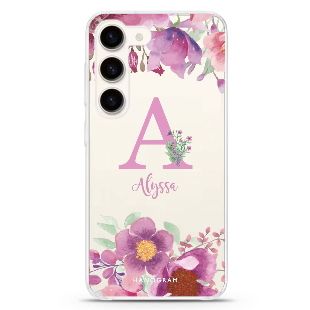 Gorgeous Monogram ultra-clear case for Samsung Galaxy S23/S22, front view