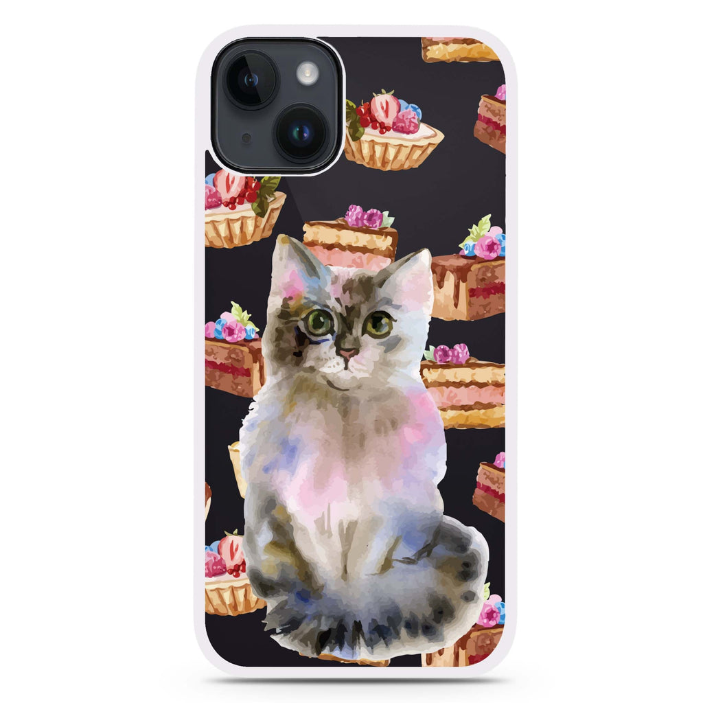Watercolour Cat iPhone 15 Plus Impact Guard Bumper Case
