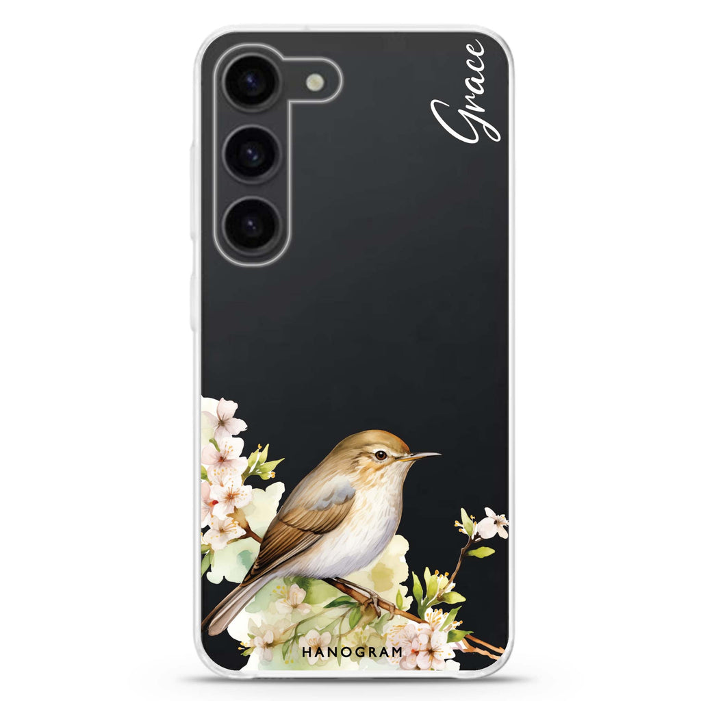 Warblers Haven personalized ultra-clear case for Samsung Galaxy S23/S22, front view
