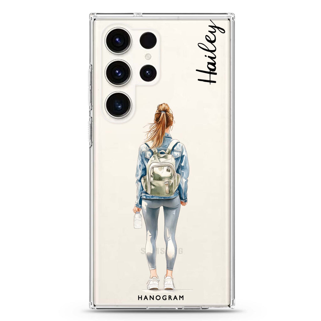Weekend Flow personalized name Samsung Galaxy S26/S25/S24/S23/S22 Ultra ultra clear case, transparent design, main view