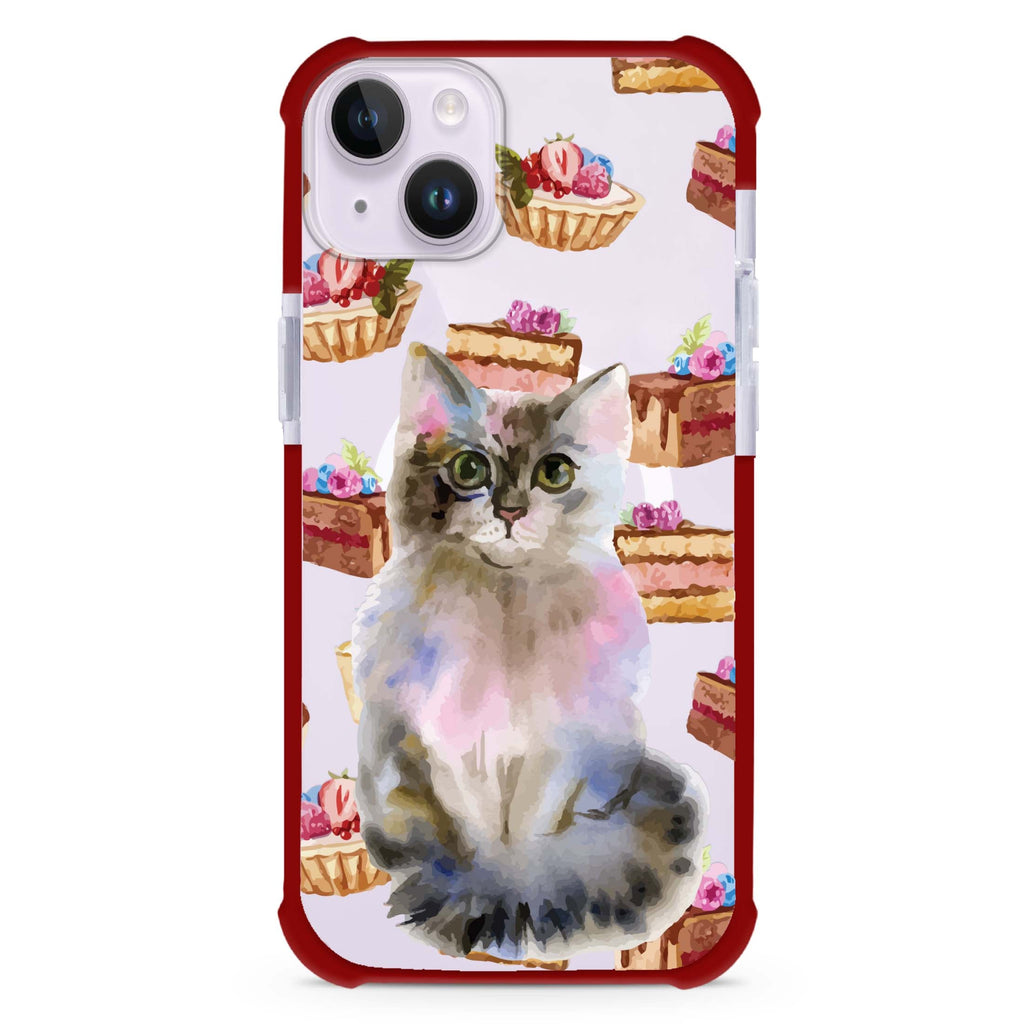 Watercolour Cat iPhone 15 Plus MagSafe Compatible Ultra Shockproof Case