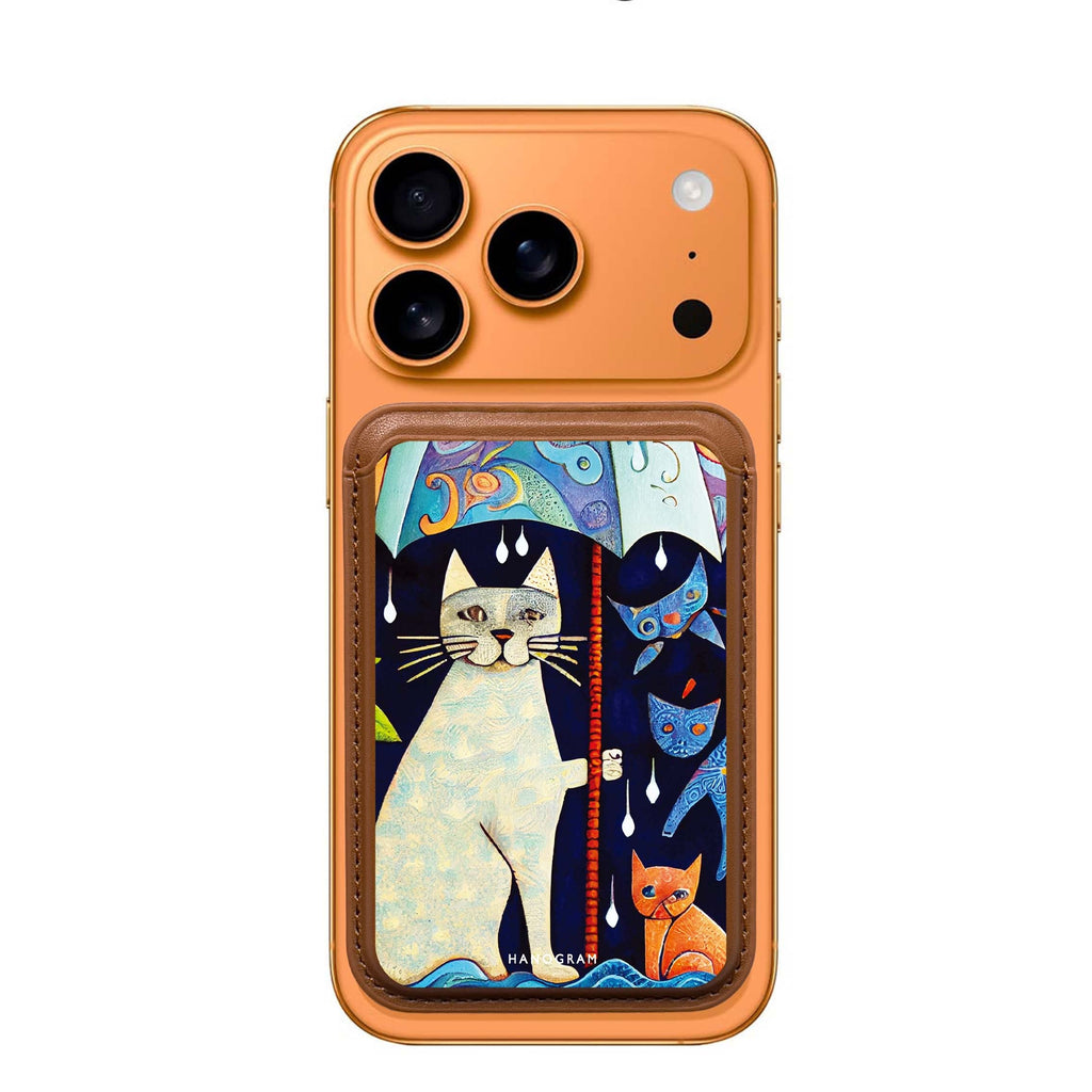 Raining Cat MagSafe wallet for iPhone, slim magnetic card holder, main view