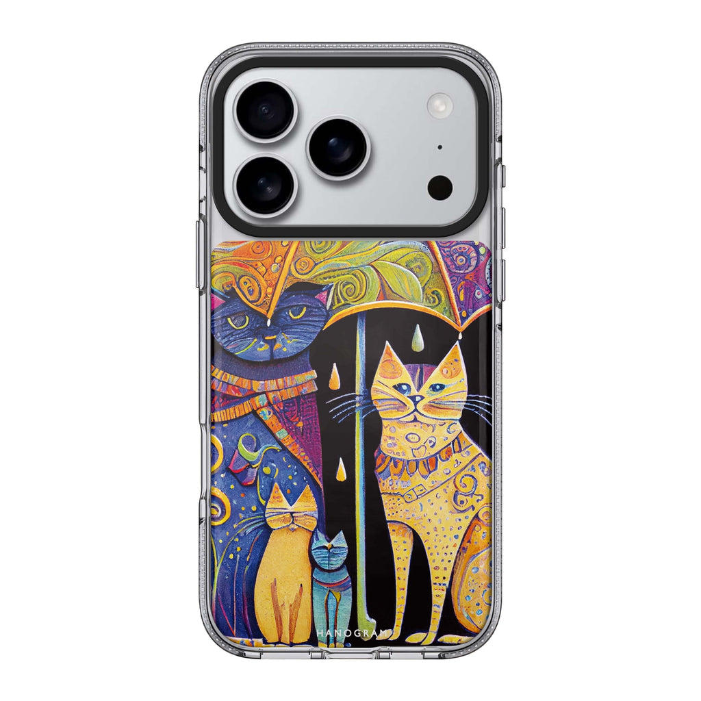 Raining Cat Style 3 cat animal iPhone 17 Pro Max ultra clear case