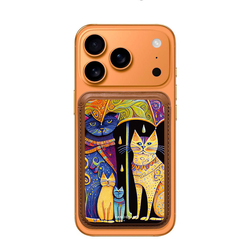 Raining Cat MagSafe wallet for iPhone, slim magnetic card holder, main view