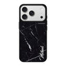 Black Marble – Deep Love personalized name black valentines heart marble iPhone 18 Pro Max mirror case