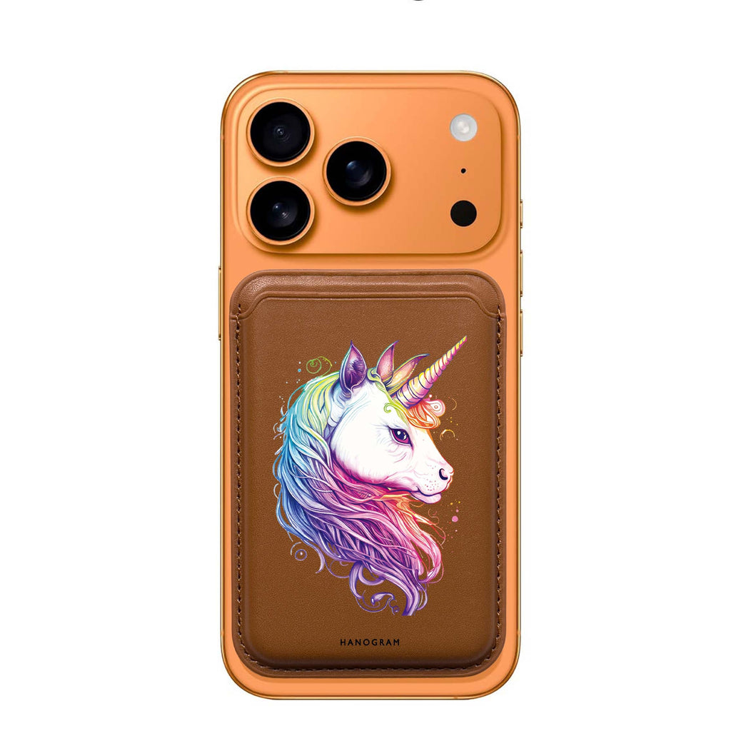 A Unicorn MagSafe wallet for iPhone, slim magnetic card holder, main view