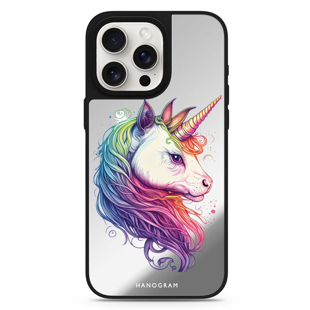 A Unicorn MagSafe compatible mirror case for iPhone 16/15/14 Pro Max and Pro, main view