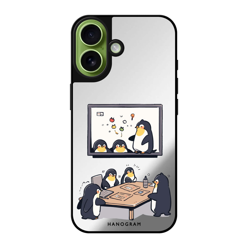 Reflective iPhone 16 Mirror Case –Penguin Presentation Design