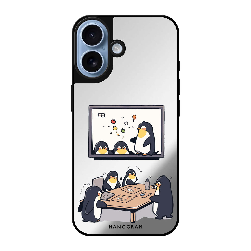 Reflective iPhone 16 Mirror Case –Penguin Presentation Design