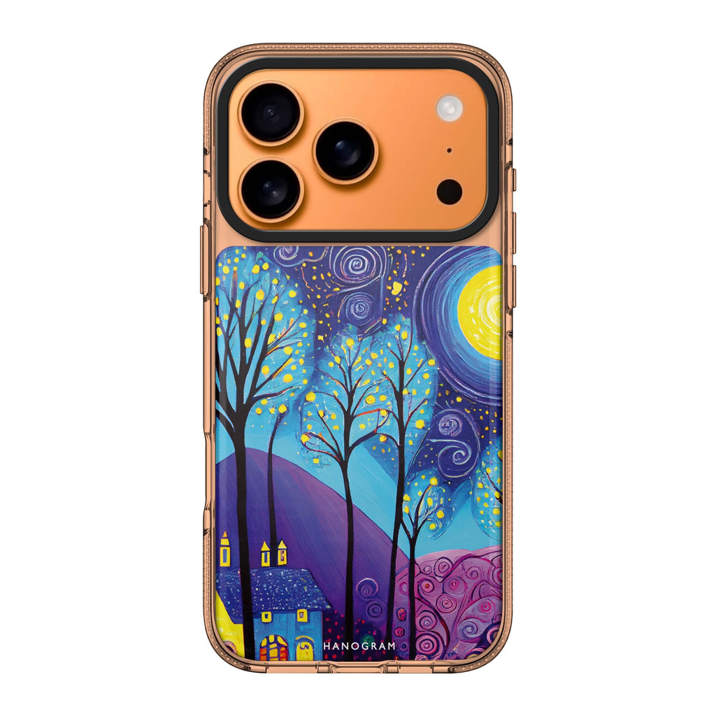 A night graphic dark iPhone 17 Pro Max ultra clear case