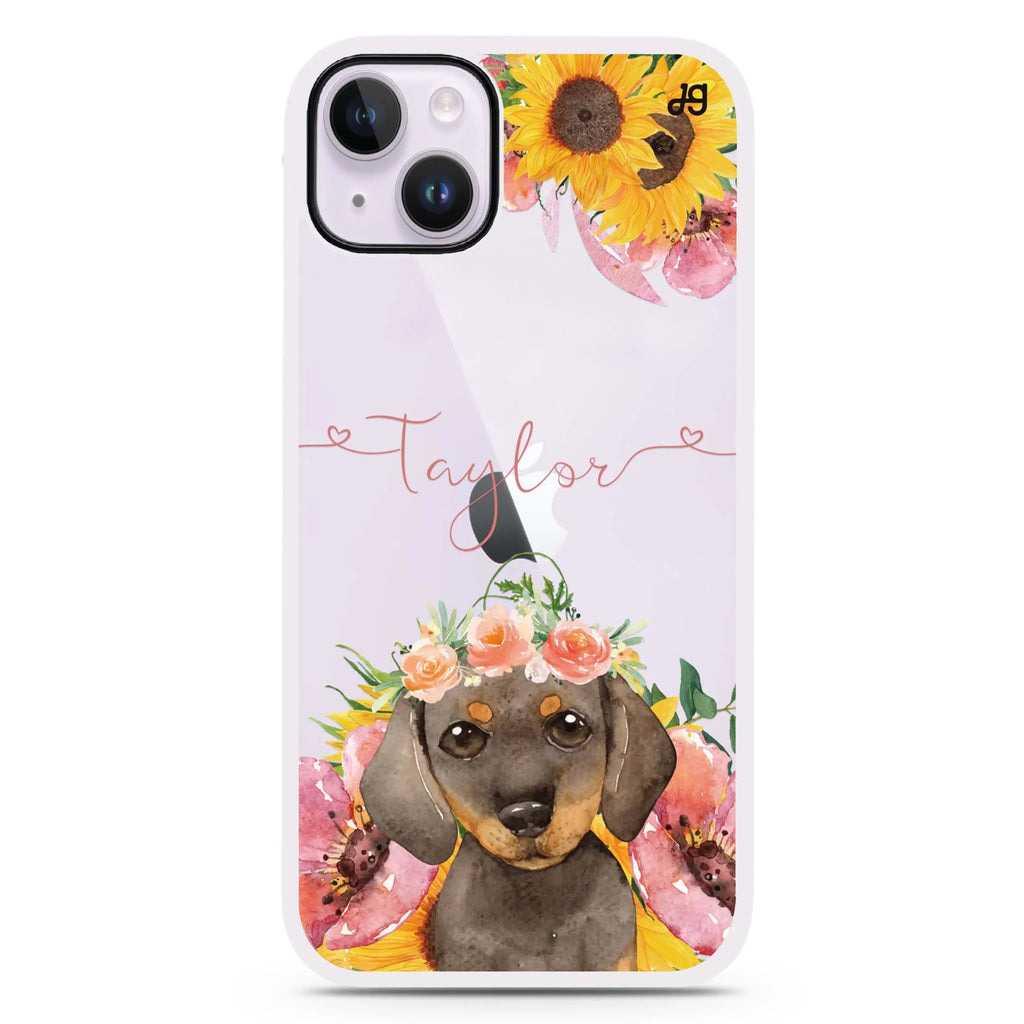 Sunflower Puppy iPhone 15 Impact Guard Bumper Case