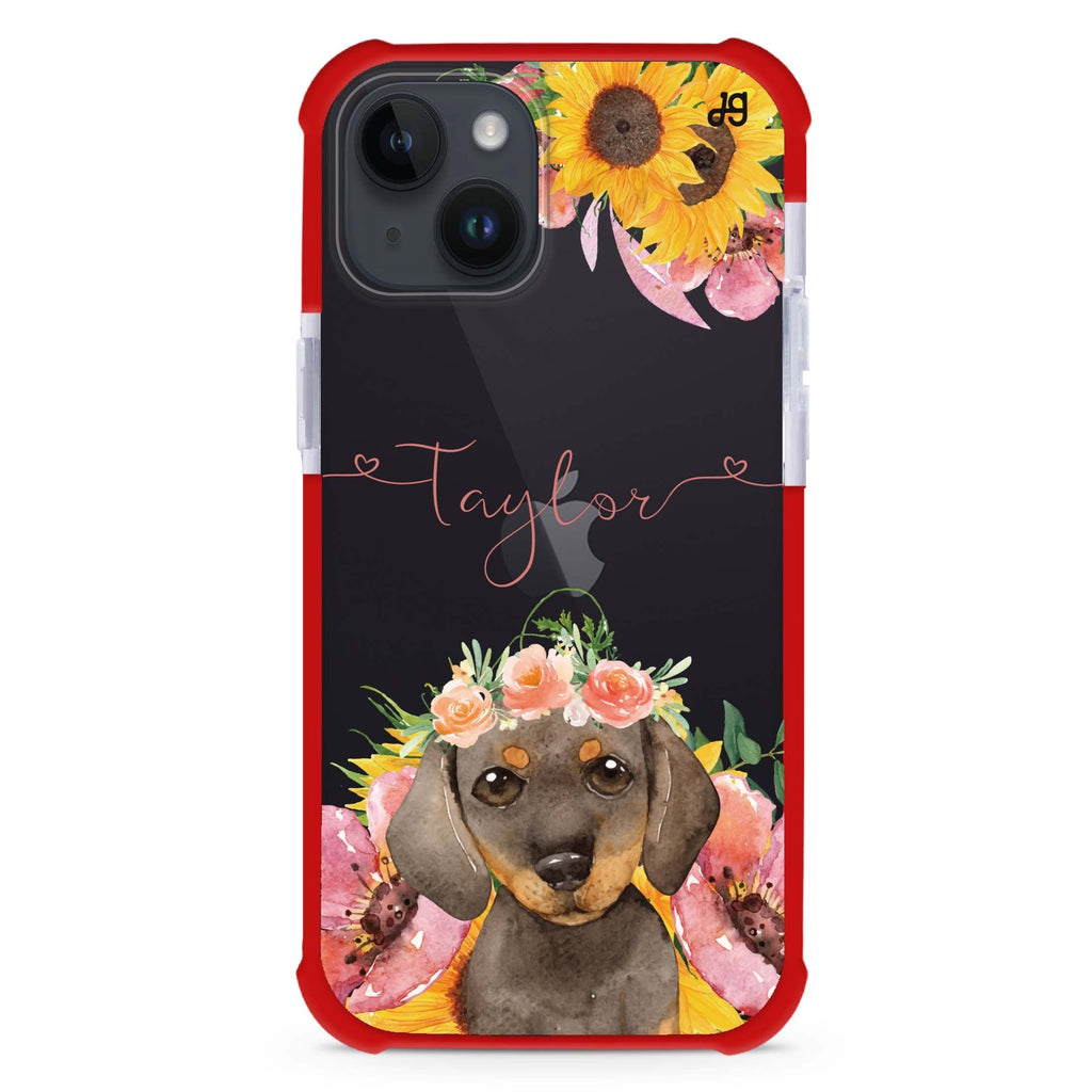 Sunflower Puppy iPhone 15 Plus Ultra Shockproof Case
