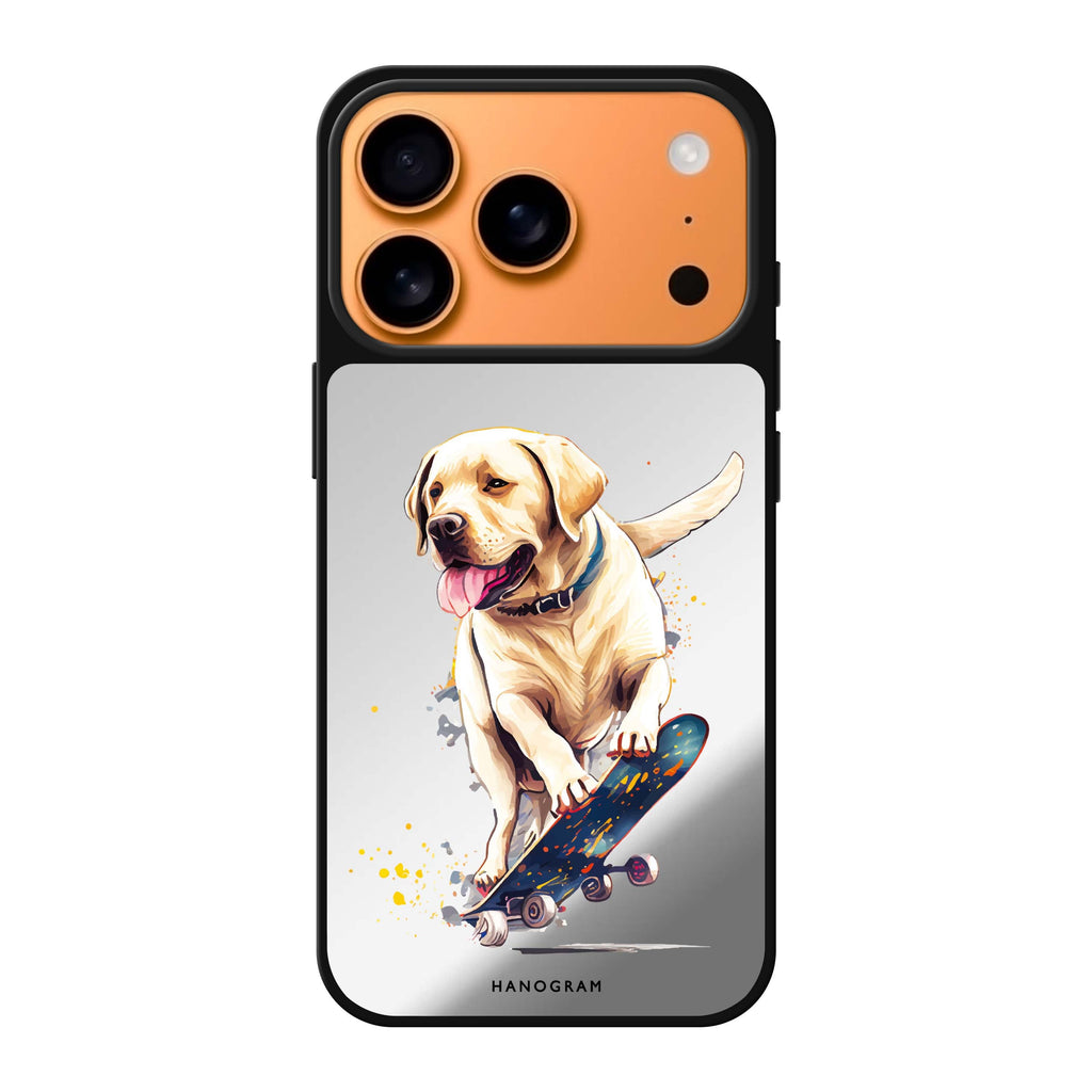 Dog on skateboard dog animal iPhone 17 Pro Max mirror case