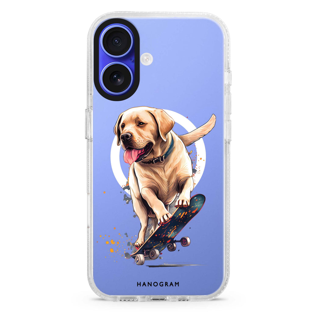 Dog on skateboard MagSafe Compatible iPhone 16 Ultra Clear Case - Personalized and Stylish Protection