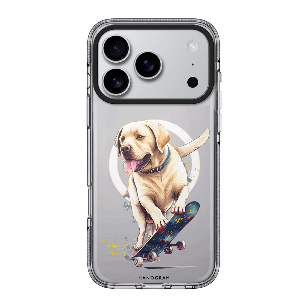 Dog on skateboard dog animal iPhone 17 Pro Max ultra clear case