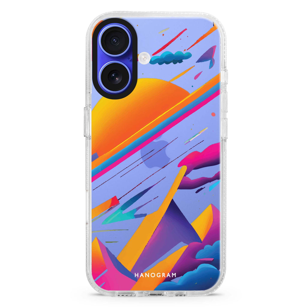 Galaxy Art iPhone 16 and 16 Plus ultra clear case, transparent artistic artwork, front product view