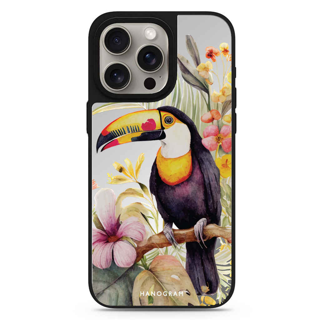 Tropical Bird MagSafe compatible mirror case for iPhone 16/15/14 Pro Max and Pro, main view